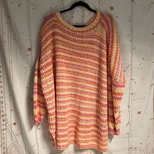 Super cute Oversized Knit Striped Sweater🧡